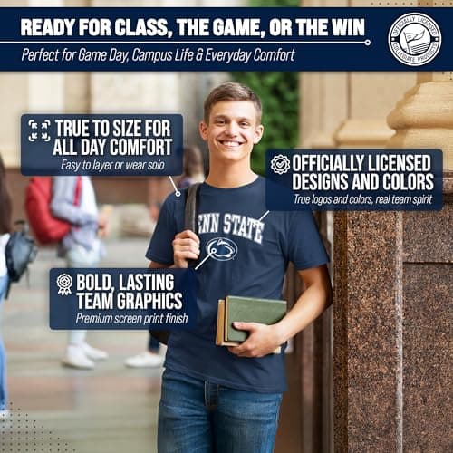 Penn State Nittany Lions Gameday Cotton T-Shirt for Men and Women Navy — view 4