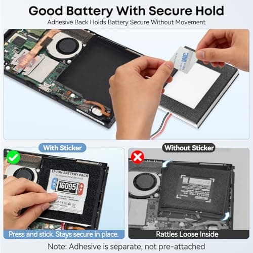 Kosker Switch 1 Battery Replacement Kit Compatible with Nintendo Console HAC-001 & OLED HEG-001, 16095mWh HAC-003 Switch Battery with Extra Repair Tools Kit for Extended Gaming, 1 Pack — view 4