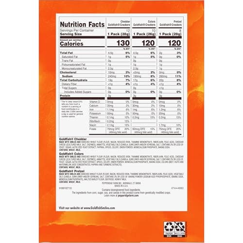 Goldfish Crackers Big Smiles Variety Pack with Cheddar, Colors, and Pretzels, Snack Packs, 30 Ct — view 5