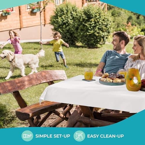White Plastic Table Cover Roll - 40 Inch X 100 Feet - Disposable White Plastic Table Cloth Roll - Great for Parties and Banquets Disposable Tablecloth Rolls - Exquisite — view 5