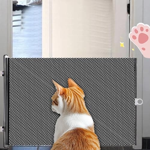 Retractable Gates for Stairs and Doorways, No Drilling Pet Gate for Indoor Outdoor – Expandable Dog Fence with Easy Installation, Safety Puppy Gate for Hallways, Kitchens, and Backyards (Medium) — view 4