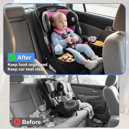 Car Seat Cup Holder Replacement for Safety 1st Grow and Go & EverFit, Car Seat Snack Tray Compatible with C6577 Base, Safety First Car Seat Cup Holder Replacement, BPA-Free, Dishwasher Safe Black, 1 — view 2