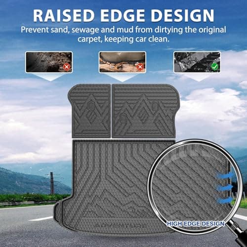 FIILINES Cargo Mat for Kia Sportage 2023-2026, All Weather Trunk Cargo Liner with Backrest Liner Sportage Accessories Black (Both Sides can be Trimmed) — view 3