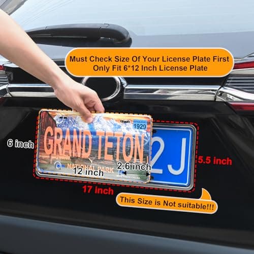 License Plate Frame Cover,Curved surface Design,2pack- License Plate Protector.Fits Standard 6x12Inches License Plates,Protect Your Front & Back License Plate Frame (Transparent) — view 2