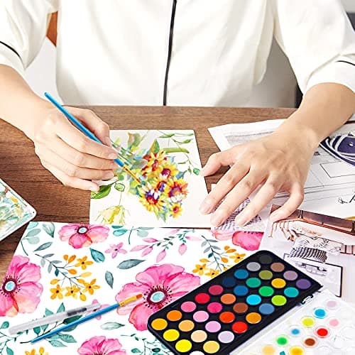 48 Colors Washable Watercolor Paint Set, with 3 Brushes Pen — view 3