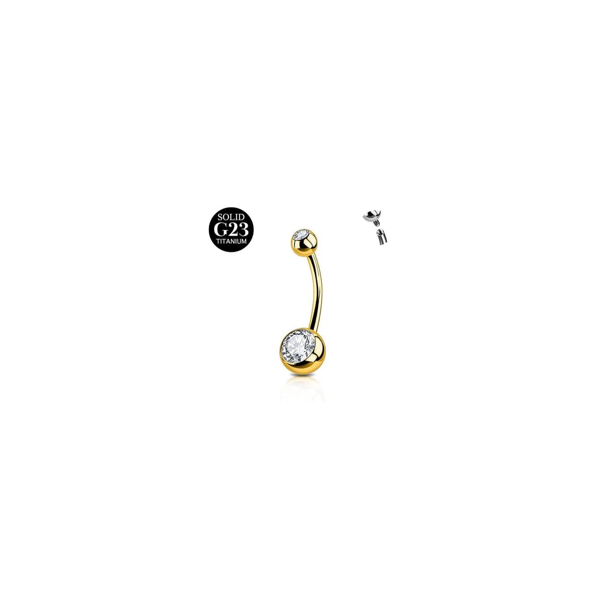 AceFun Piercing ombligo Titanio oro plata 6mm 8mm 10mm 12mm 14mm Piercings de banana acero quirurgico mujeres 1 pieza 14G Piercing ombligo G23 Barbell Bijoux Anillos — view 12