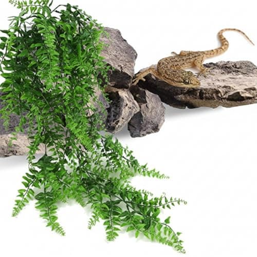 4 Pack Artificial Hanging Plants for Terrarium, Realistic Reptile Vines with Suction Cups for Snake Tank, Bearded Dragon Habitat, Gecko Climbing Decor — view 3