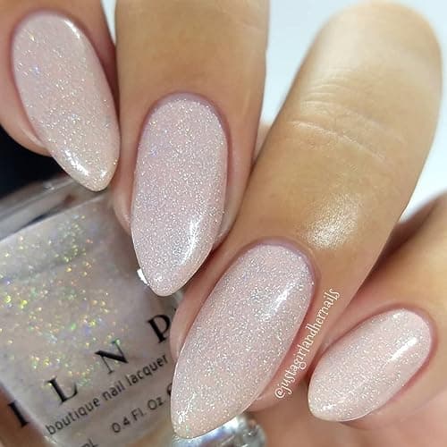 ILNP Birthday Suit - Cashmere Pink Holographic Nail Polish, Sparkly Neutral Nude, Chip Resistant Manicure, Non-Toxic, Vegan, Cruelty Free, Non-Gel — view 5