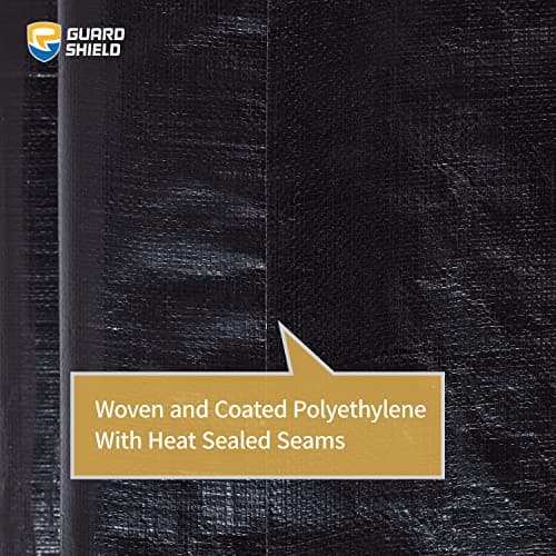 GUARD SHIELD Tarps Heavy Duty Waterproof 10x20 Feet Black Poly Tarp Cover Outdoor Thick UV Resistant Tarpaulin with Grommets 10mil — view 4