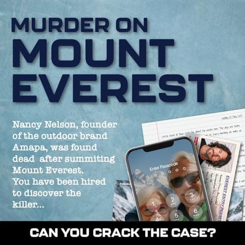 Lucky Egg MMC Murder on Mount Everest – High-Altitude Murder Mystery Game for Adults – 39 Evidence Pieces, 2-3 Hours Gameplay (3/5 Difficulty) – Cold Case Files Game for 1+ Players