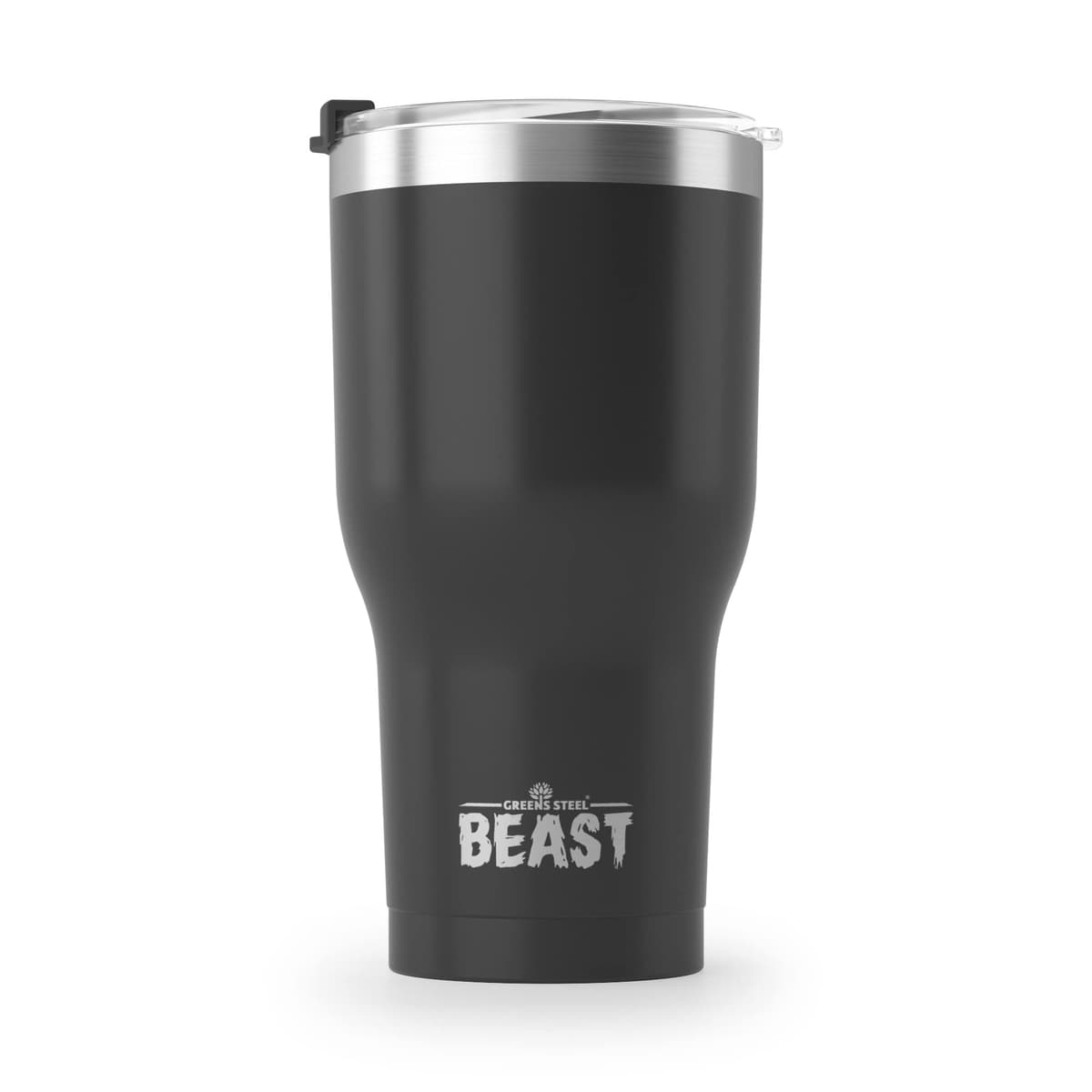 Greens Steel Beast Tumbler – 900 ml (30 oz), Negro Mate | Vaso de acero inoxidable reutilizable con aislamiento al vacío | con 2 pajitas y cepillo de limpieza | Termo de viaje de doble pared — view 2