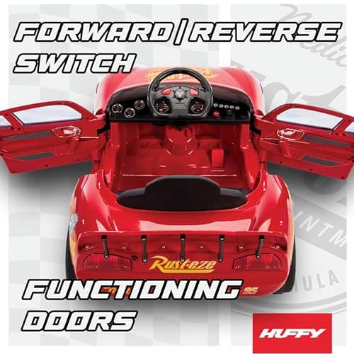 Huffy Lightning McQueen 6V Ride-On Toy Car with Headlights & Engine Sounds, Foot Pedal Drive, up to 2.5 MPH, Ages 3-7 — view 5
