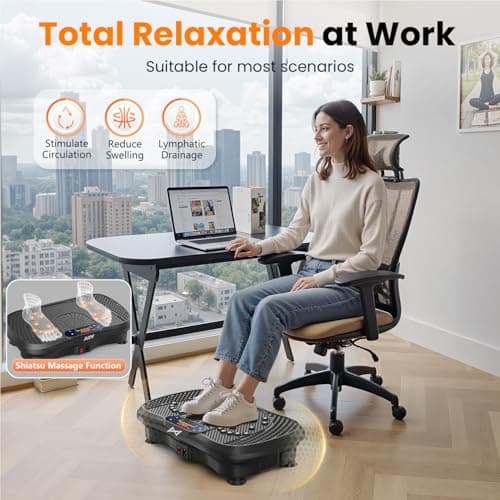 AXV Vibration Plate Fitness Platform Exercise Machine Vibrating Shaking Full Body Shaker Workout Vibrate Stand Shake Board Sport for Weight Loss Fat Burner for Gym Home Office — view 5