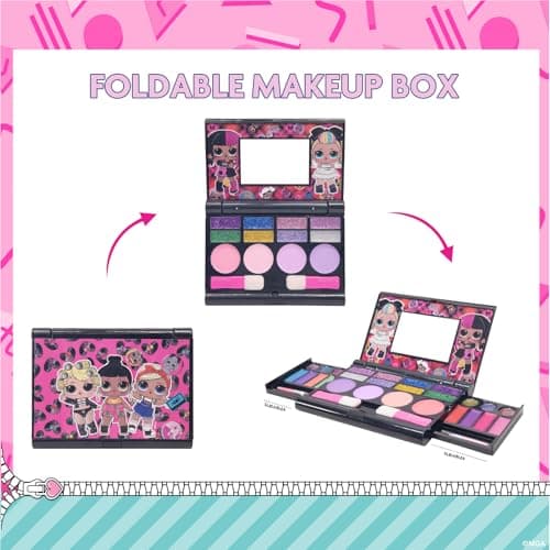 L.O.L Surprise! All-in-One Kids Cosmetic Compact Set Includes Washable Lip Gloss, Eye Shimmer, Cheek Shimmer, Brushes Colorful Portable Beauty Set for Girls, Kids, and Toddlers Ages 5+ by Townley Girl — view 2