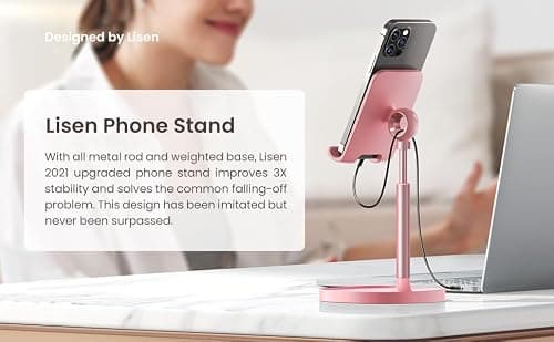 LISEN Phone Stand for Desk, iPhone Holder for Desk Offices Accessories — view 8