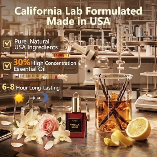 PUREU Pheromone Perfume for Women Roll On Vanilla Musk Long Lasting Travel Size Vanilla Perfume Pheromones Perfumes for Women, Essential Oil Fragrance Eau De Parfum, 0.34 Fl Oz/10ml, Made in USA — view 4