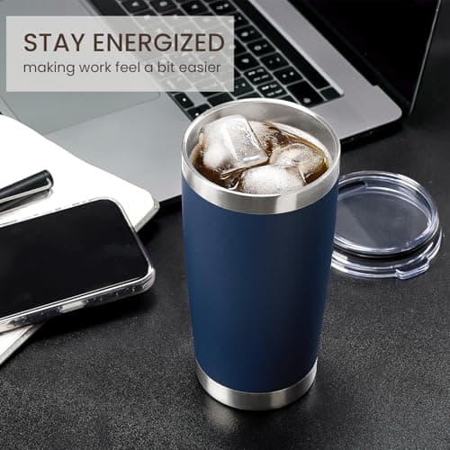 MEWAY 20oz Tumbler Double Wall Vacuum Insulated Travel Mug Bulk, Mix Color Stainless Steel Tumblers with Lid and Straw, Durable Powder Coated Coffee Cups for Cold & Hot Drinks — view 3