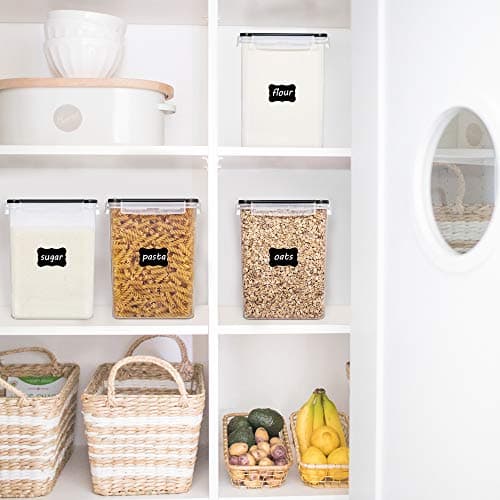 Vtopmart Large Pantry Food Storage Containers, 4 Pcs 5.2L/176oz, Black — view 7