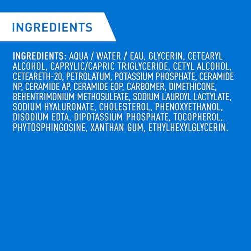 CeraVe Moisturizing Cream, Daily Face, Hands, & Body Cream Moisturizer for Dry Skin With Hyaluronic Acid and Ceramides for Women and Men. Sensitive skin, Oil-free, Non-comedogenic, Fragrance-Free, 539 Grams — view 7