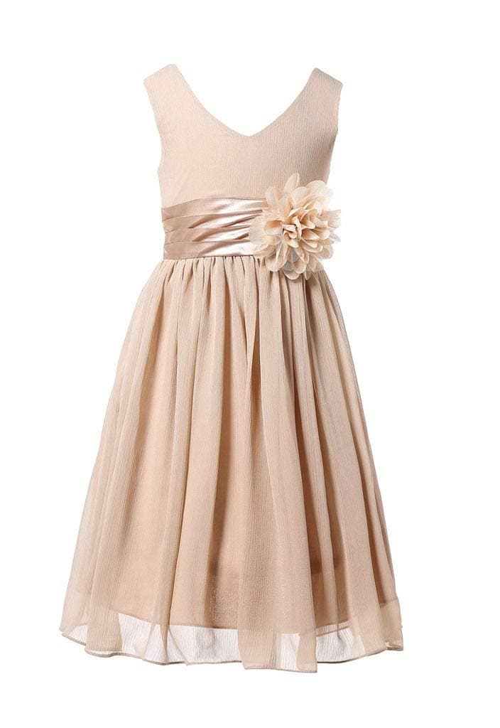 HAPPY ROSE Junior Bridesmaids V-Neckline Chiffon Flower Girl Dress — view 5