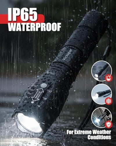 Victoper LED Flashlight 2 Pack, Bright Tactical Torch High Lumens 5 Modes, Waterproof Zoomable Flash Light for Outdoor, Birthday Gifts for Men, Dorm Room Hiking Camping Essentials Gear for Guys — view 3