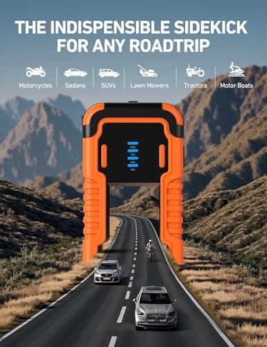 AstroAI P8 Booster Pack Jump Starter 4000A, 12V Portable Car Battery Booster for Up to 10L Gas or 8L Diesel Engines, with 10 Safety Protection, Jumper Cables, Power Pack, 3-in-1 LED Light,Orange — view 6