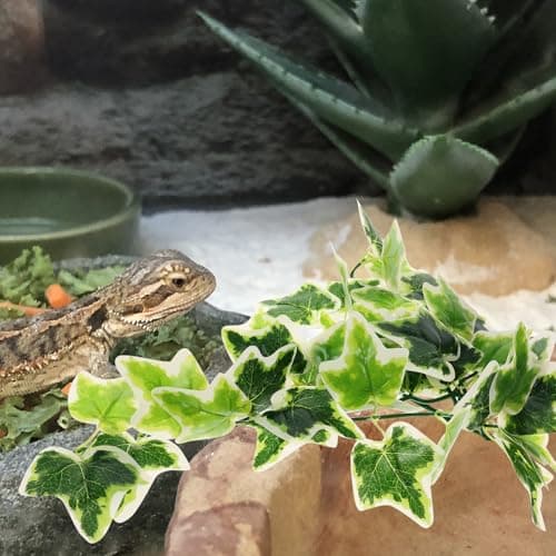 DOITOOL Artificial Fake Plant Reptile for Hanging with Decor Tank Easy Suction Cup, Plastic Leaves — view 4