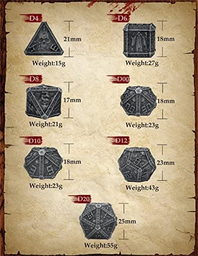 UD Unique Dice DND Metal Dice Set D&D Polyhedral Dice Set with Gift Box Metal Box DND Dice Set Polyhedron Dice for Dungeons and Dragons MTG D&D RPG Table Games D4 D6 D8 D10 D12 D20 Role Playing Game — view 4