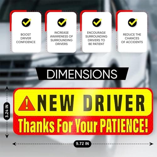 ASSURED SIGNS New Driver MAGNETIC Sign for Car, 3-Pack, 9.72" x 3.24" — view 8