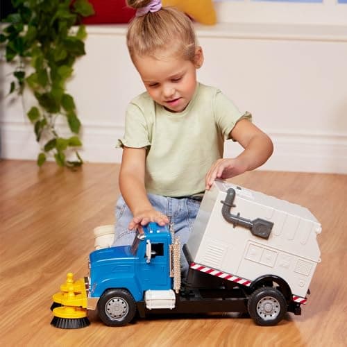 Driven by Battat – Large 18-Inch Electric Street Sweeper Kids ToysCars with Spinning Brushes & Lights – 1:16 Scale with Working Doors & Sounds – Tilting Container for 3+ Years — view 2