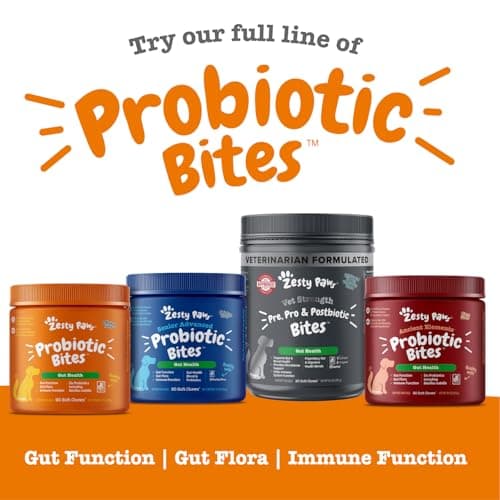 Zesty Paws Probiotics for Dogs, Digestive Enzymes Gut Flora, Digestive Health, Diarrhea & Bowel Support, DE111, Dog Probiotics Soft Chew for Pet Immune System, Chicken, 50 Ct — view 7
