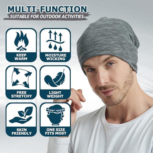 EINSKEY Slouchy Beanie for Men & Women, Lightweight Oversize Thin Cotton Chemo Hats Soft Night Cap Comfortable Sleeping Hat — view 3