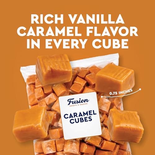 Caramel Cubes Candy, 1 Pound Bulk Bag, Individually Wrapped, Approx 75 Ct — view 4