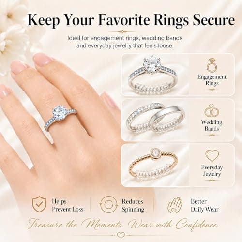 Ring Sizer Adjuster for Loose Rings – 12 Pack Invisible Ring Guards, Clear Ring Size Adjuster for Women & Men, Reduce Ring Size 0.5-1.5, Fits Bands Wide Up to 6mm/0.24inch — view 4