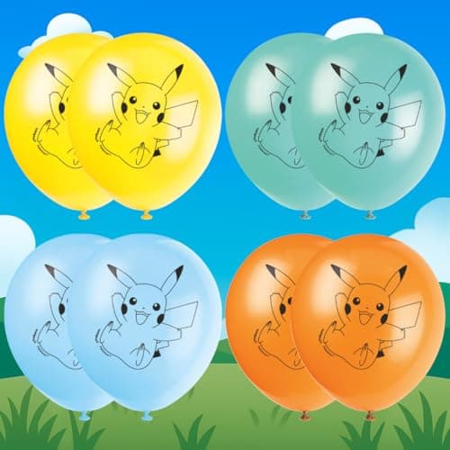 Pokemon Party Supplies Bundle - Complete Birthday Solution! Includes 1 Foil Balloon + 8 Latex Balloons, Official Licensed Product, 9 Total Items for Ultimate Party Fun! — view 4