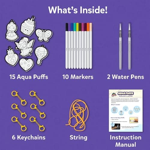 Skillmatics Aqua Puffs - 3D Art Kit, Princesses & Unicorns, Mess-Free Paint by Number Craft for Kids, DIY Color Activity, Screen-Free Fun, Best Gift for Girls & Boys Age 4, 5, 6, 7, 8, 9, 10 — view 5