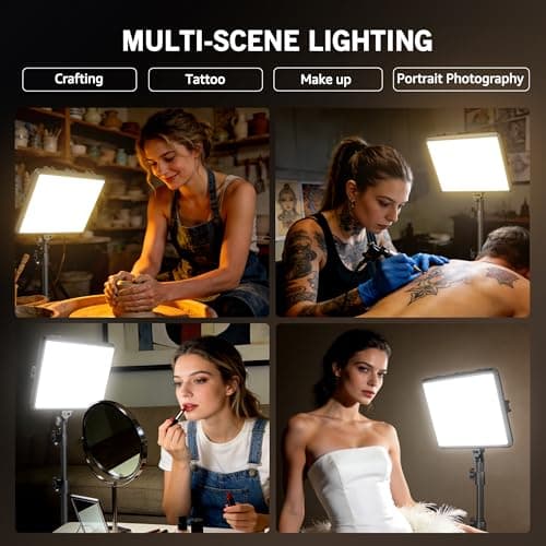 1-Pack Photography Lighting Kit, NiceVeedi 25W LED Video Light Kit, 2900-7000K Dimmable Studio Light with Tripod Stand, 73" Stream Light for Video Recording — view 5