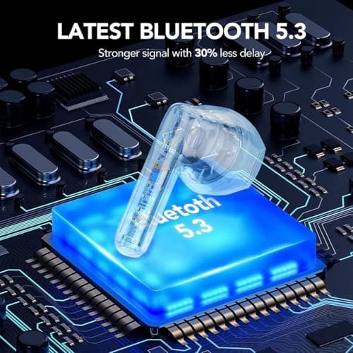 Wireless Earbuds,13mm Drivers with Big Bass,Bluetooth 5.3 Headphones HiFi Stereo,40H Long Playtime,4 Mics for AI Clear Calls,IP7 Waterproof Ear Buds for Sports/Workout/Running,Bluetooth Earphones — view 4