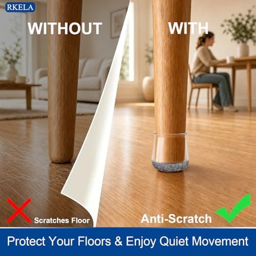 24 Pack Chair Leg Floor Protectors Round, Silicone Chair Leg Caps with Felt Pads, Furniture Pads for Hardwood Floors, Anti-Scratch Reduce Noise, Fit (8/16" to 15/16") — view 3