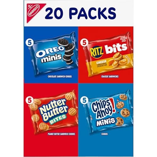 Nabisco Snacks Variety Pack, OREO Minis, Nutter Butter Bites, CHIPS AHOY! Minis Cookies, and RITZ Bits Cheese Sandwich Crackers, 20 Snack Packs — view 12