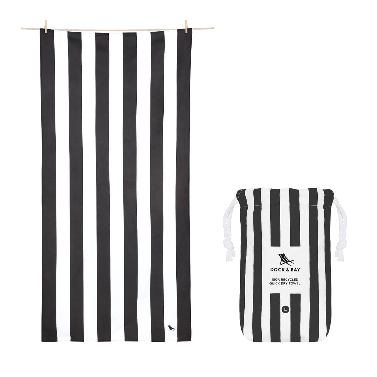 Dock & Bay Beach Towel - Quick Dry, Sand Free - Compact, Lightweight - 100% Recycled - Includes Bag - Cabana - Whitsunday Blue - Large (160x90cm, 63x35) — view 16