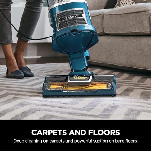 Shark Upright Vacuum, Navigator Lift-Away with Self-Cleaning Brushroll, HEPA Filter, Swivel Steering, Upholstery Tool & Pet Crevice Tool, Perfect for Pets & Multi-Surface, Teal, ZU503AMZ — view 2