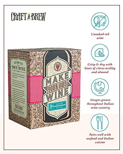 Craft A Brew Making Home Kit – Easy Brew Beginners with Ingredients and Supplies – Ultimate Wine Brewer Experience, 1 Gallon, Pinot Grigio — view 3