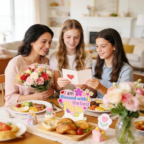 12 Set Religious Wooden Mother's Day Crafts for Kids DIY Color Your Own Mothers Day Cross Table Signs Coloring Christian Blessed Mom Gifts Home Tabletop to Paint Decor Birthday Classroom Activities — view 4