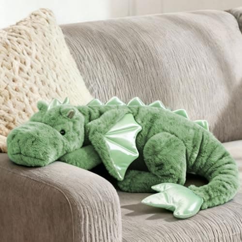 ARELUX Large 36in Cute Dragon Stuffed Animals Plush Toy,Soft Green Pterosaur Plushie Giant Fuzzy Dinosaur Pillow Plushies with Wings Cuddly for Friends Family Member — view 2