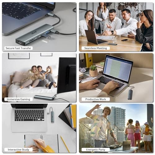 Acer USB C Hub, 7 in 1 4K USB C to HDMI Adapter, Multiport Splitter with PD100W Fast Charging, 5Gbps 2*USB 3.0, Type-C Data Port, SD TF Card Reader for MacBook Neo(A18 Pro), iPad Pro, Acer, Dell XPS — view 8