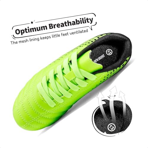DREAM PAIRS Boys Girls Outdoor Soccer Cleats Kids Athletic Football Shoes,Size 1 Little Kid,Neon/Green/Black,SUPERFLIGHT-1K — view 2