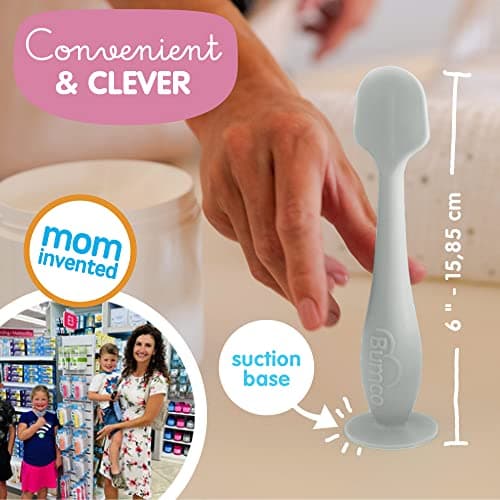 Baby Bum Brush, Original Diaper Rash Cream Applicator, Soft Flexible Silicone Brush, Unique Gift for boy girl [Gray] — view 2