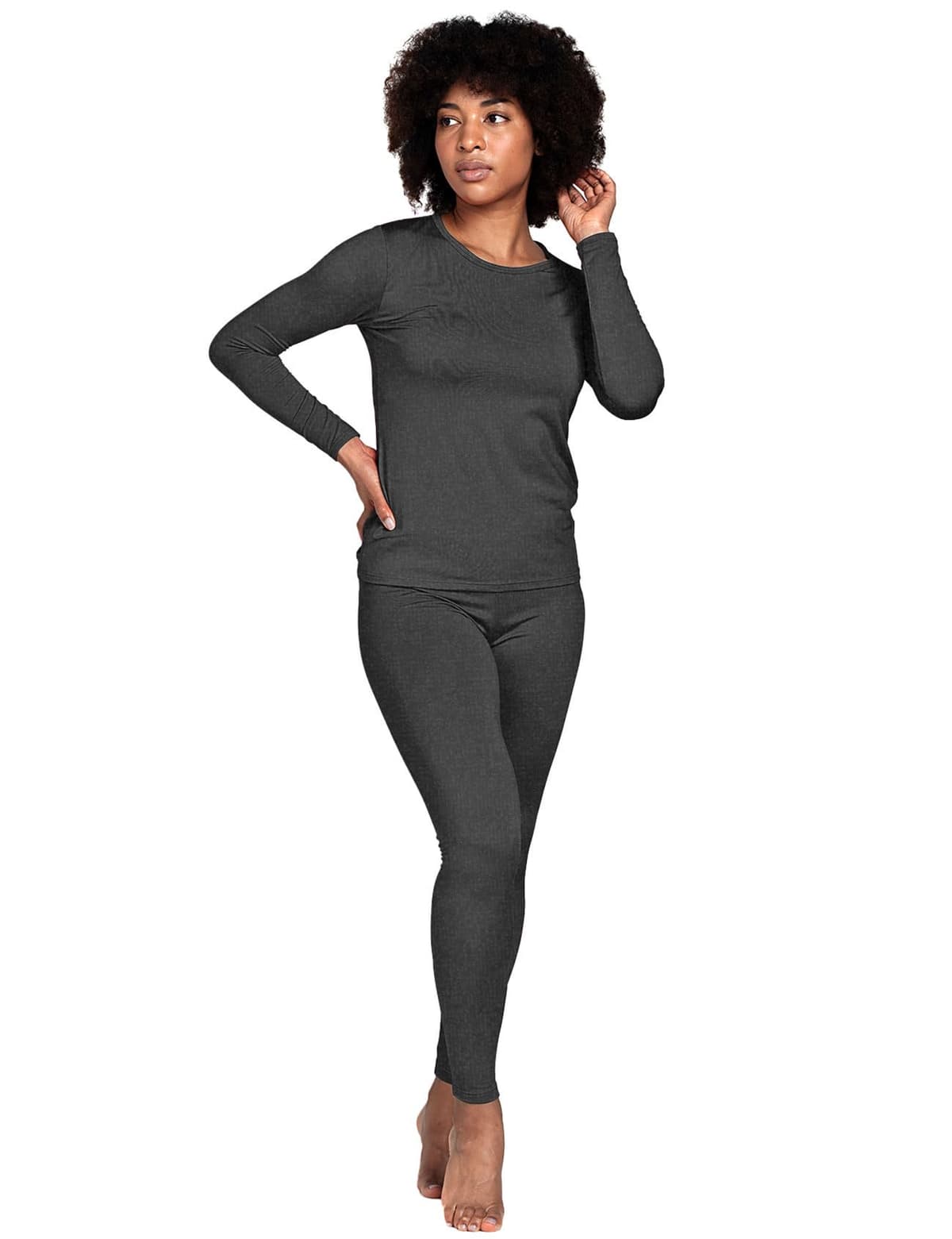 LAPASA Conjunto Ropa Termica Mujer Extra Calido Set Interior Camiseta Manga Larga Malla Termico Deportiva Invierno Frio Extremo Deporte Esqui Montaña L17/L41/L44 — view 12