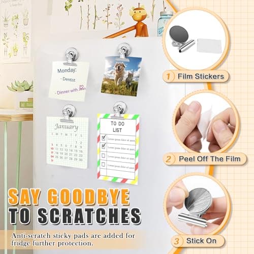 Grtard 12 Pack Magnetic Clips, Fridge Magnets Refrigerator Magnets, Strong Magnetic Clips Heavy Duty, Whiteboard Magnet Clip for Office Home Classroom Organization Kitchen Accessories(Silver)